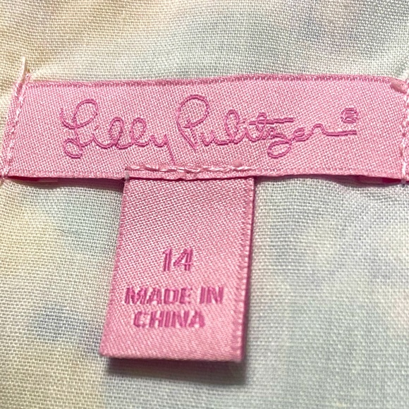 LILLY PULITZER Spring Fling Mini Henley Dress Sz 14 - Picture 7 of 7